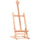 Adjustable portable wood tabletop easel in smooth beech wood, ideal for artist painting display and easy transport.