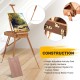 Tripod folding wooden easel with sketch box, adjustable height, and sturdy beech frame for indoor or outdoor painting.