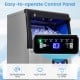 Stainless steel commercial ice maker with easy-to-operate control panel, producing 110 lbs of ice daily for home or.