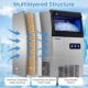 Stainless steel commercial ice maker showcasing multilayered structure with insulation, ideal for home and cafe use.