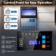 Control panel of the stainless steel spray ice maker with adjustable thickness and timer for easy operation.