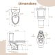 Dimensions of the Standard Toilet with 17.5" ADA chair height seat, featuring dual flush and elongated bowl design.