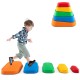 Colorful 5-piece non-slip stepping stone set for kids, promoting balance and coordination during indoor and outdoor.