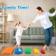 Colorful non-slip stepping stones for kids, promoting balance and coordination during fun family playtime indoors or.