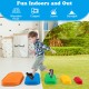 Single blue stepping stone from the multicolor non-slip set, designed for kids to enhance balance and coordination.