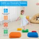 Colorful non-slip stepping stones for kids, promoting balance, coordination, and imaginative play indoors or outdoors.