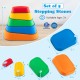 Colorful set of 5 non-slip stepping stones for kids, promoting balance and coordination, suitable for indoor and.