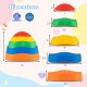 Multicolor set of 5 non-slip balance stones, ideal for kids' play, promoting balance and coordination, with convenient.