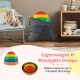 Colorful stackable balance stones for kids in a storage bag, promoting play and coordination, suitable for indoor and.