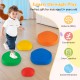 Colorful non-slip balance stones for kids, promoting coordination and balance, suitable for indoor or outdoor play.
