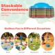 Colorful non-slip toddler stepping stones stacked for easy storage, perfect for playtime in parks, schools, or.