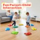 Colorful non-slip toddler stepping stones arranged on the floor, promoting balance and parent-child interaction during.