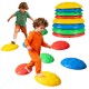 Colorful non-slip stepping stones for kids, promoting balance and motor skills, suitable for various surfaces and fun.