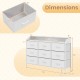 Storage organizer with 9 fabric drawers and LED lights, featuring a spacious countertop for versatile bedroom use.