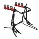 Foldable Superbuy 3-bike trunk mount bike rack in black, designed for hatchbacks and SUVs, with anti-sway features.