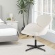Swivel cross-legged chair in white featuring a spacious sitting area and a stylish design, ideal for bedroom relaxation.