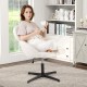 Swivel cross-legged chair in white with fluffy teddy fabric, adjustable height, and rocking function for versatile use.