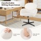Close-up of the swivel cross-legged chair showcasing fluffy teddy fabric and high-density sponge for ultimate comfort.