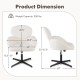 Swivel cross-legged chair in white with adjustable height, rocking function, and soft teddy fabric for home office use.
