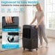 Swamp cooler with 1800 CFM airflow, 7-gallon detachable tank, and universal wheels for easy mobility indoors and.