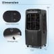 Swamp cooler with 1800 CFM airflow, 7-gallon detachable water tank, and touch panel for efficient cooling.