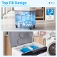 Top fill design of the Swamp Cooler with 7.2 Gal tank, showcasing effortless water filling and ice pack addition.