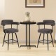 Swivel bar stool set of 2 in grey with curved back and arms, perfect for kitchen islands and bar tables.
