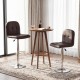 Brown swivel bar stools set of 2 with adjustable height and metal base, perfect for kitchens and dining areas.
