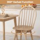 Swivel Windsor dining chair showcasing a solid rubber wood frame, spacious seat, and 360° rotation for easy.