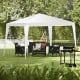 10 x 10 feet outdoor wedding canopy tent with white cover, ideal for backyard events and sun protection.