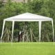 White 10 x 10 feet outdoor wedding canopy tent with a durable steel frame, perfect for backyard events and parties.