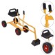Heavy duty kid ride-on 4-wheel excavator sand digger with sturdy steel frame and all-terrain wheels for beach play.