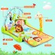 Colorful 4-in-1 baby play gym mat with detachable toys, thick mat, and animal designs for cognitive development.