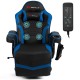 Ergonomic high back massage gaming chair in blue with 4 massage points and adjustable backrest for ultimate comfort.