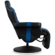Ergonomic high back massage gaming chair in blue, featuring adjustable backrest and footrest for ultimate comfort.