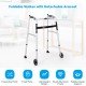 Folding height adjustable walking frame with detachable armrest, lightweight aluminum design for easy mobility and.