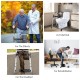 Folding height adjustable walking frame with armrest support in silver, ideal for elderly and disabled mobility.