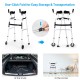 Folding height adjustable walking frame with armrest support, silver, featuring one-click fold for easy storage and.