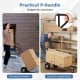 P-handle hand truck with foldable load plate, designed for one-handed movement and easy loading, ideal for heavy.