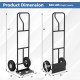P-handle hand truck dimensions showing a foldable load plate, designed for heavy-duty use with a 660 lbs capacity.