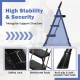 Portable folding 3-step ladder with anti-slip pedals, safety lock, and non-slip foot pads for enhanced stability.