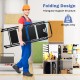 Portable folding 4-step ladder stool with anti-slip pedals, sturdy metal frame, and lightweight design for easy storage.