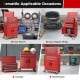 6-drawer rolling tool storage chest cabinet in red with universal wheels, ideal for garage, auto repair, and tool room.
