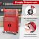 6-drawer red rolling tool storage chest with 360° swivel wheels and convenient handle for easy mobility and access.
