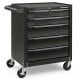 5-drawer tool storage cabinet in black with central locking system, designed for garage and workshop use.