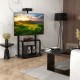 Mobile TV stand with adjustable camera shelf and AV shelves, designed for 32"-80" TVs, perfect for home or office use.