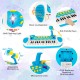 31-key kids piano keyboard toy in blue with adjustable microphone, designed for ages 3+, perfect for musical fun.