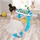 Colorful 31-key kids piano keyboard toy with microphone, designed for ages 3+, promoting musical fun and development.