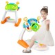 Kids steering wheel pretend play toy set with lights and sounds, featuring a stool and realistic driving controls for.