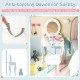 Kids 2-in-1 princess makeup table and chair set in white with removable mirror and anti-toppling device for safety.
